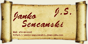 Janko Senćanski vizit kartica